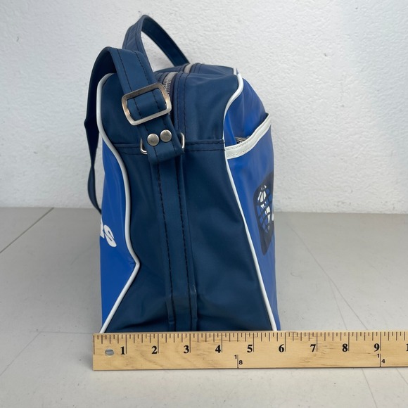 Vintage Travel Bag Unitours Blue Panam Style Shoulder Strap Vacation Flight 70s - Picture 9 of 12